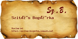 Szitás Bogárka névjegykártya